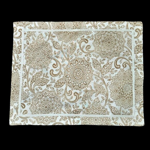 One (1) Madison Park Signature Tan and Cream Floral Pillow Sham 23.5 x 29.5 Inch - Picture 1 of 5